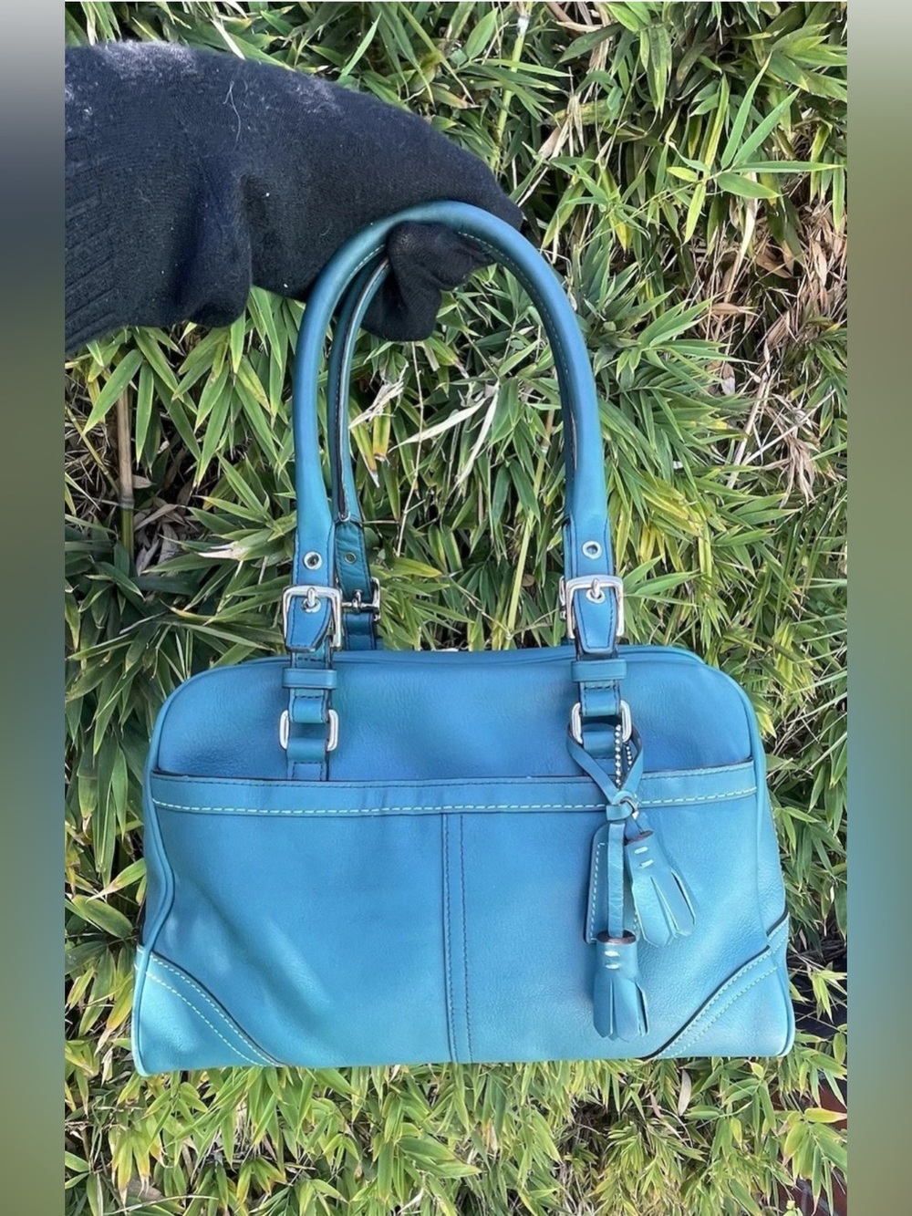 Coach, Teal, Hampton, doctor bag, y2k